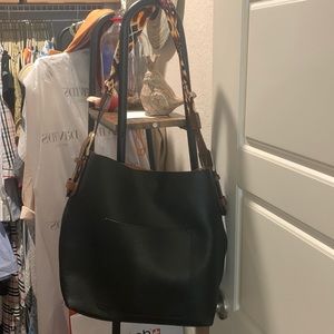 Black leather bag